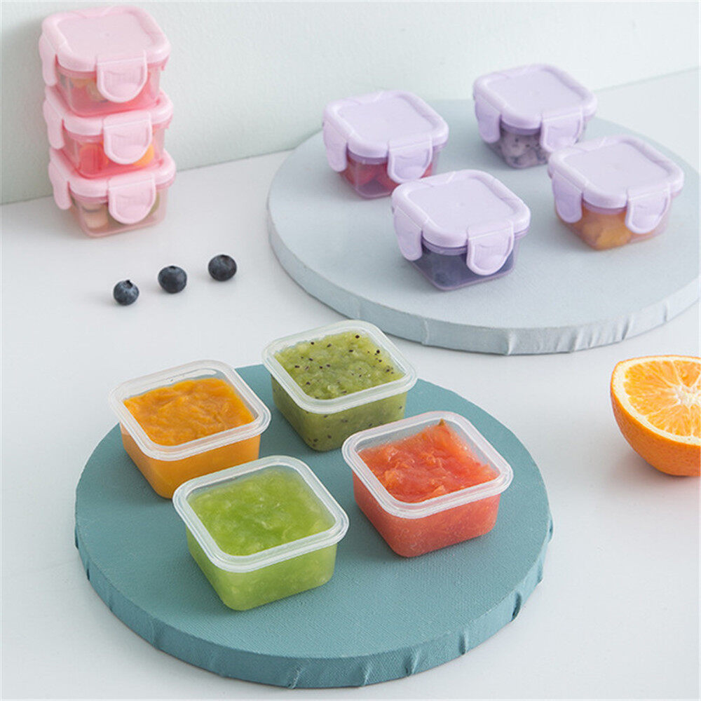 5 Packs Baby Food Storage Freezer Safe Kids Food Supplement Box Portable Snacks Fresh Food BPA Free Food Grade Thick Block Containers