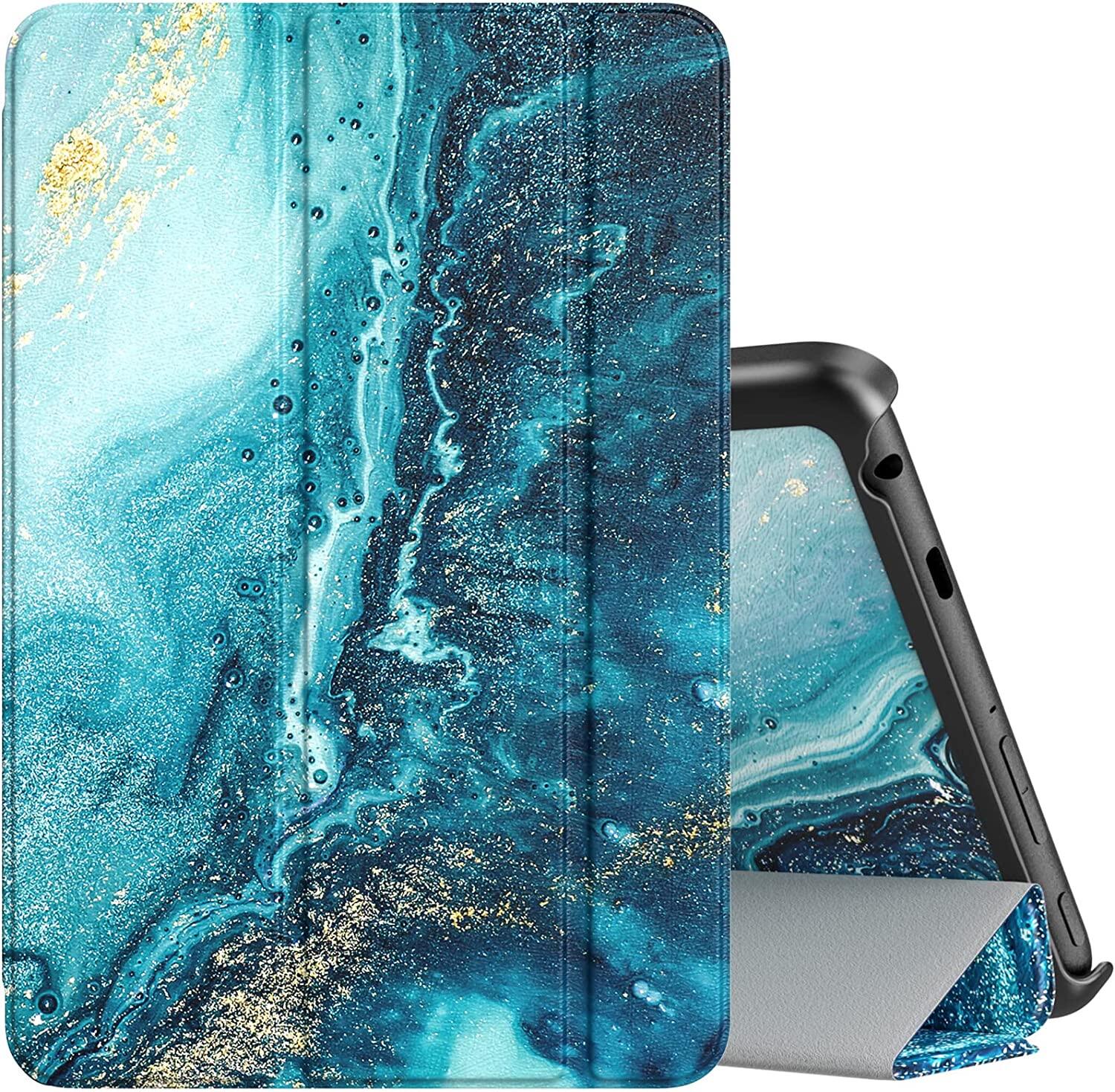 Moko Case Fits All-New Kindle Fire 7 Tablet (7", 12th Generation, 2022 Release), Slim Lightweight Trifold PU Leather Stand Cover, PC Back Shell Protector with Auto Wake/Sleep