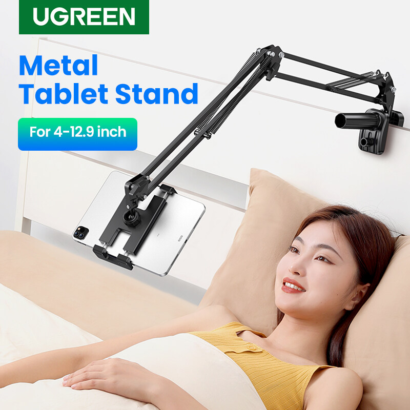 UGREEN Tablet Mount Lazy Holder for 4"-12.9" Devices Adjustable Long Arm Clamp for iPad Air Pro Mini, Redmi Note 10, iPhone 12 Pro Max, Samsung Galaxy S20, Note 20, Nintendo Switch, Max 12.9 Inch Cell