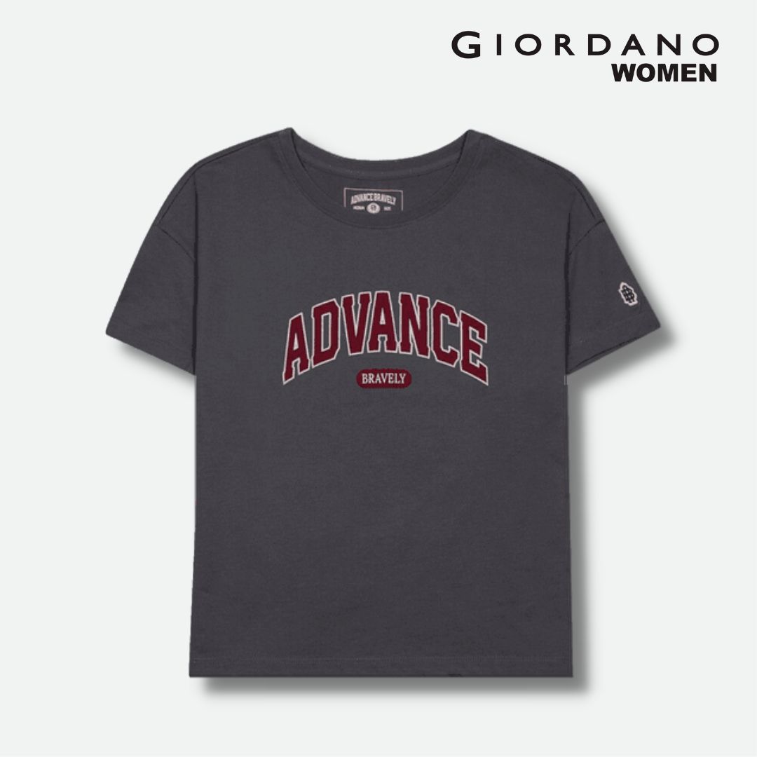 Giordano Women Advance Bravely Cropped Loose Fit T-Shirt
