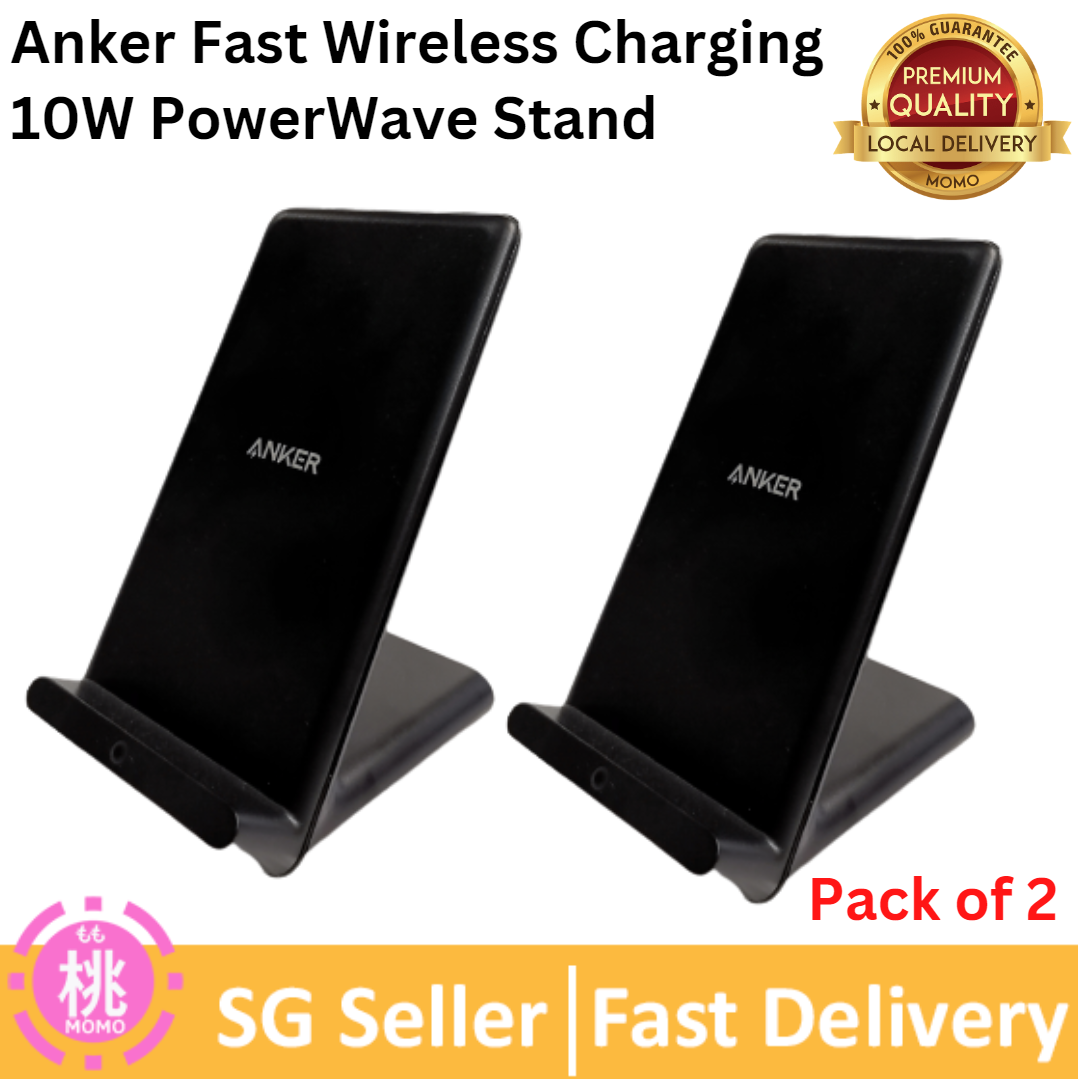Anker Fast Wireless Charging upgraded , 10W PowerWave Stand, Compatible iPhone 11, iphone 11 Pro, iphone 11 Pro Max, XR, Xs Max, XS, X , Fast-Charging Samsung S10 S9/S9+/S8/S8+/Note 9 and More, (No AC