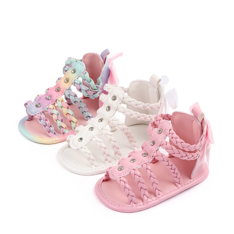 ┅ （0-2 Years）Infant Sandals Breathable Soft Girl Rome Non-slip Shoes