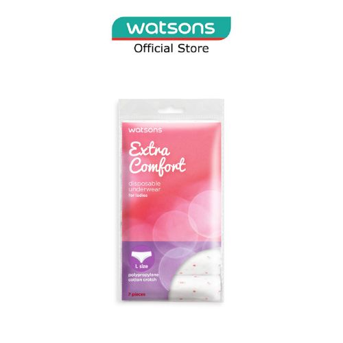 WATSONS Disposable Polypropylene Underwear With Cotton Crotch For Ladies (L Size) 7s